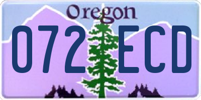 OR license plate 072ECD