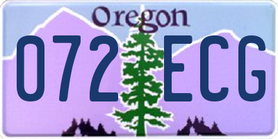 OR license plate 072ECG