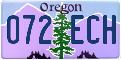 OR license plate 072ECH