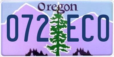 OR license plate 072ECO