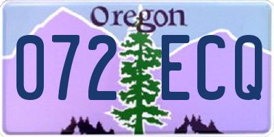 OR license plate 072ECQ