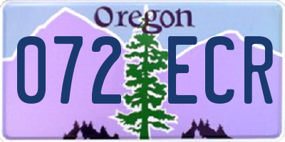 OR license plate 072ECR