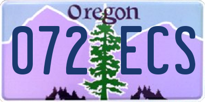 OR license plate 072ECS