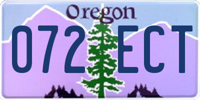 OR license plate 072ECT