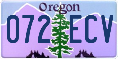 OR license plate 072ECV