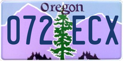 OR license plate 072ECX
