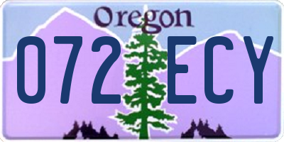 OR license plate 072ECY
