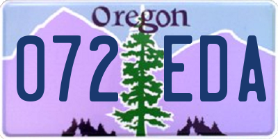 OR license plate 072EDA