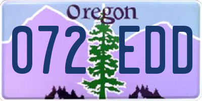 OR license plate 072EDD