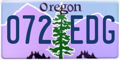 OR license plate 072EDG