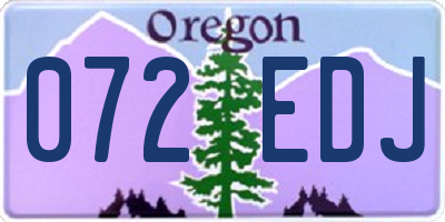 OR license plate 072EDJ