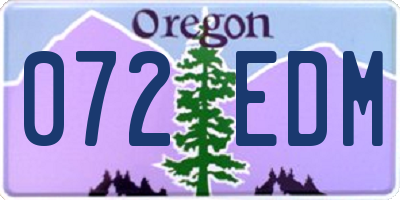 OR license plate 072EDM