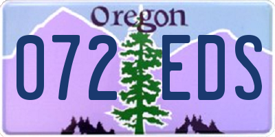 OR license plate 072EDS