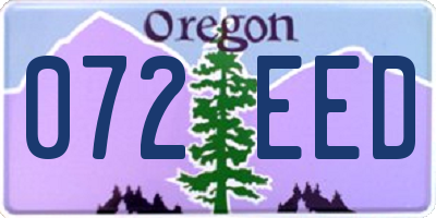 OR license plate 072EED