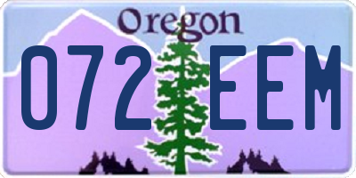 OR license plate 072EEM