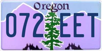 OR license plate 072EET