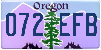 OR license plate 072EFB