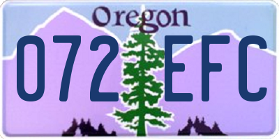 OR license plate 072EFC