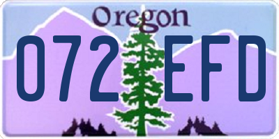 OR license plate 072EFD