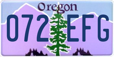OR license plate 072EFG