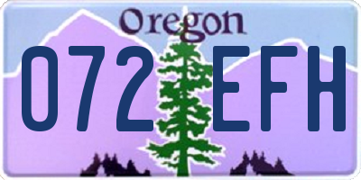 OR license plate 072EFH