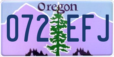 OR license plate 072EFJ