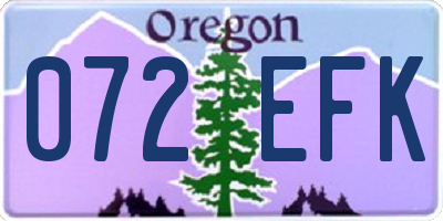 OR license plate 072EFK