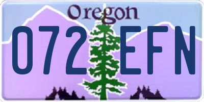 OR license plate 072EFN