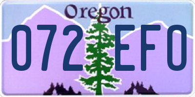 OR license plate 072EFO