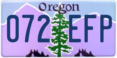 OR license plate 072EFP