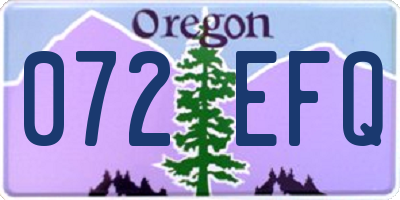 OR license plate 072EFQ