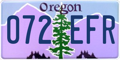 OR license plate 072EFR