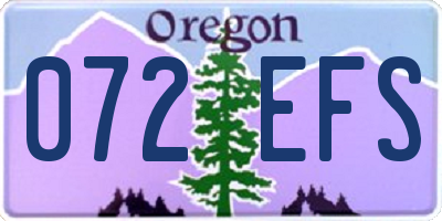 OR license plate 072EFS