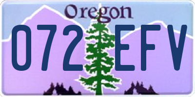 OR license plate 072EFV