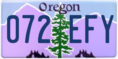 OR license plate 072EFY