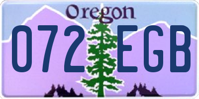 OR license plate 072EGB