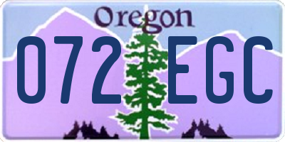 OR license plate 072EGC