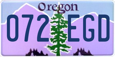 OR license plate 072EGD