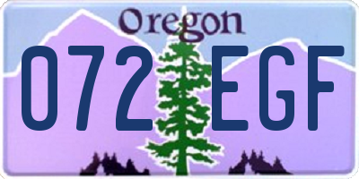 OR license plate 072EGF