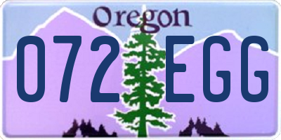 OR license plate 072EGG