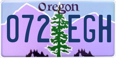 OR license plate 072EGH