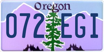 OR license plate 072EGI