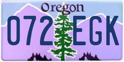 OR license plate 072EGK