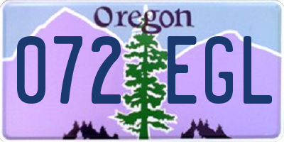 OR license plate 072EGL
