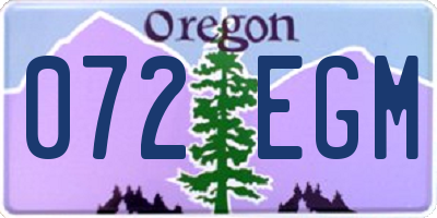 OR license plate 072EGM
