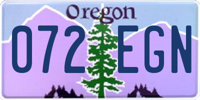 OR license plate 072EGN