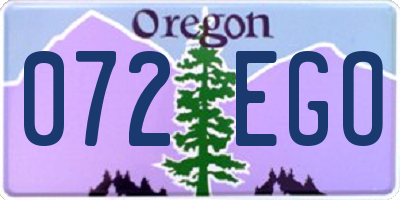 OR license plate 072EGO