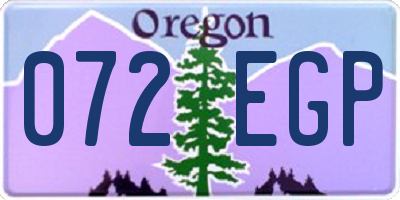 OR license plate 072EGP