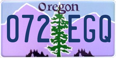 OR license plate 072EGQ