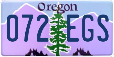 OR license plate 072EGS
